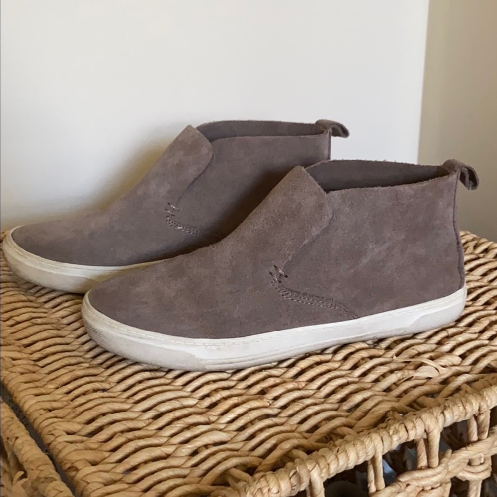 Beige slip on shoes